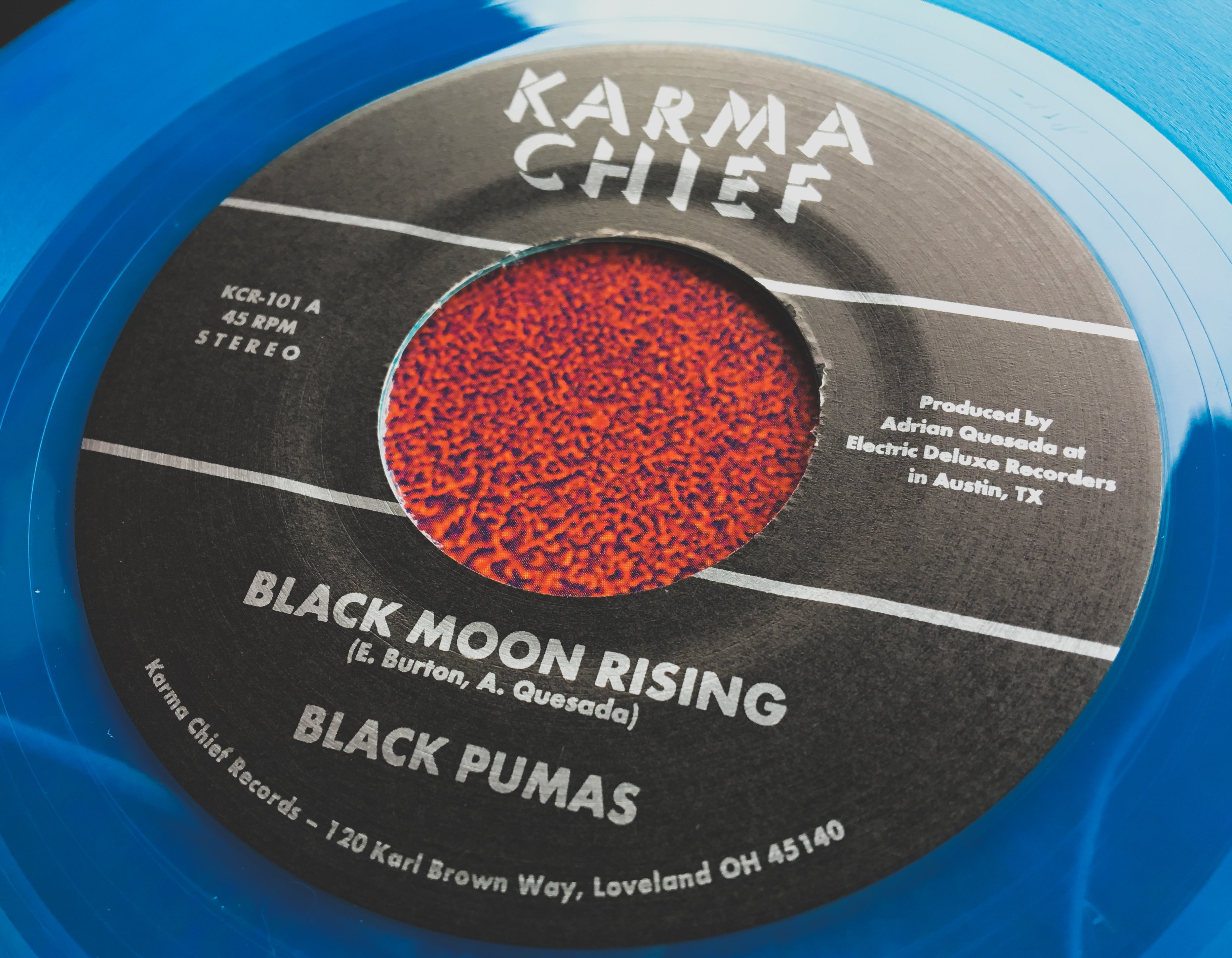 Black Pumas Black Moon Rising 45 tours vinyle bleu soul psyché