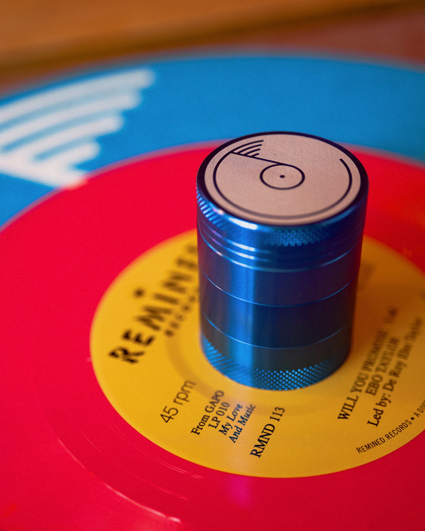 Colemine Hybrid adaptateur 45 tours grinder bleu vinyle