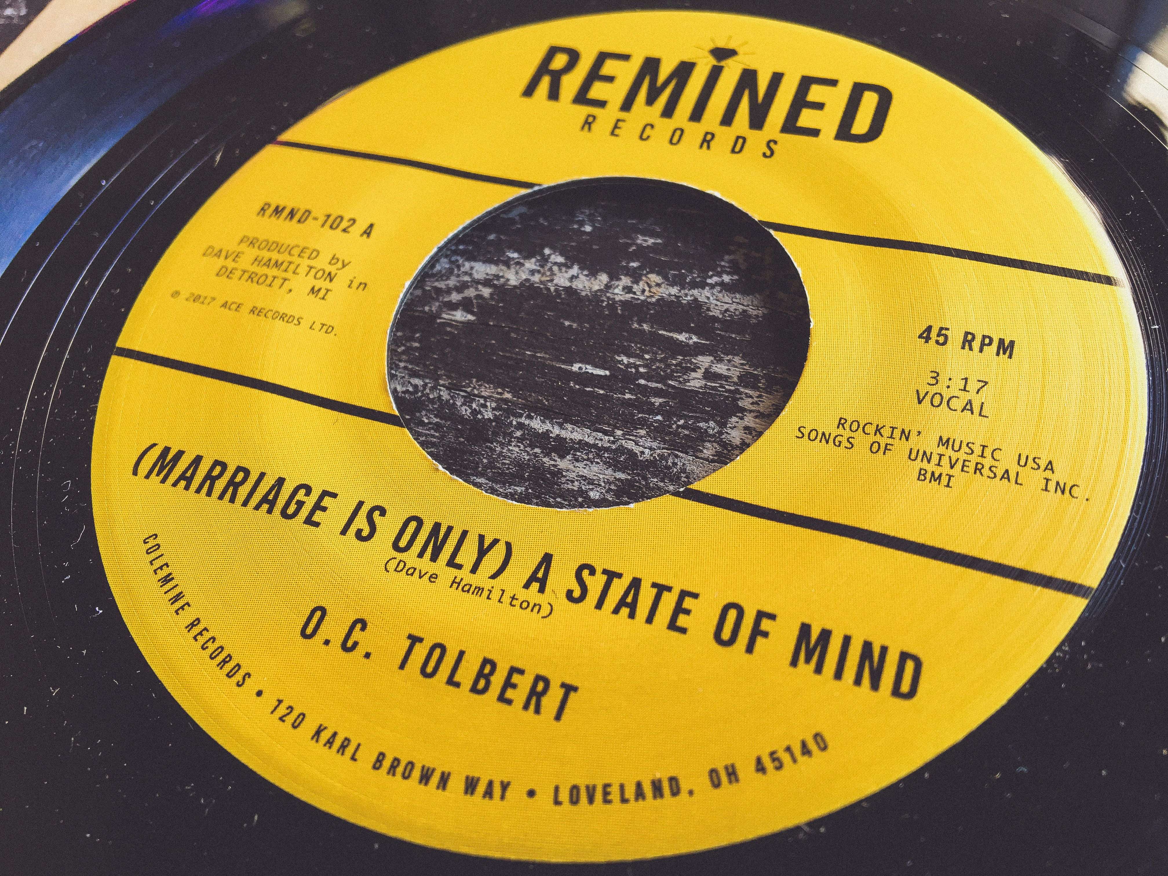 Remined O.C. Tolbert Marriage vinyle 45 tours soul Detroit