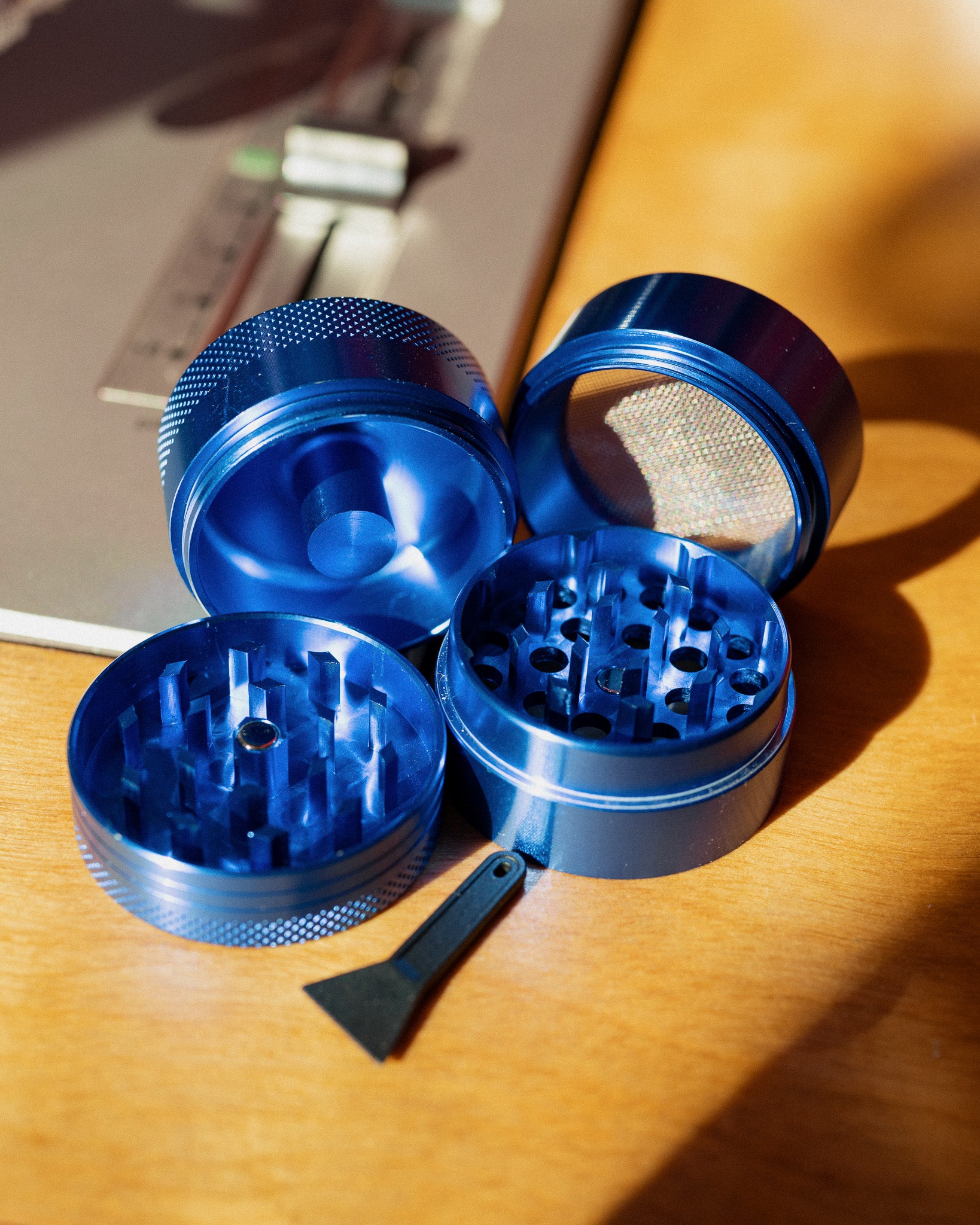 Colemine Hybrid adaptateur 45 tours grinder bleu vinyle