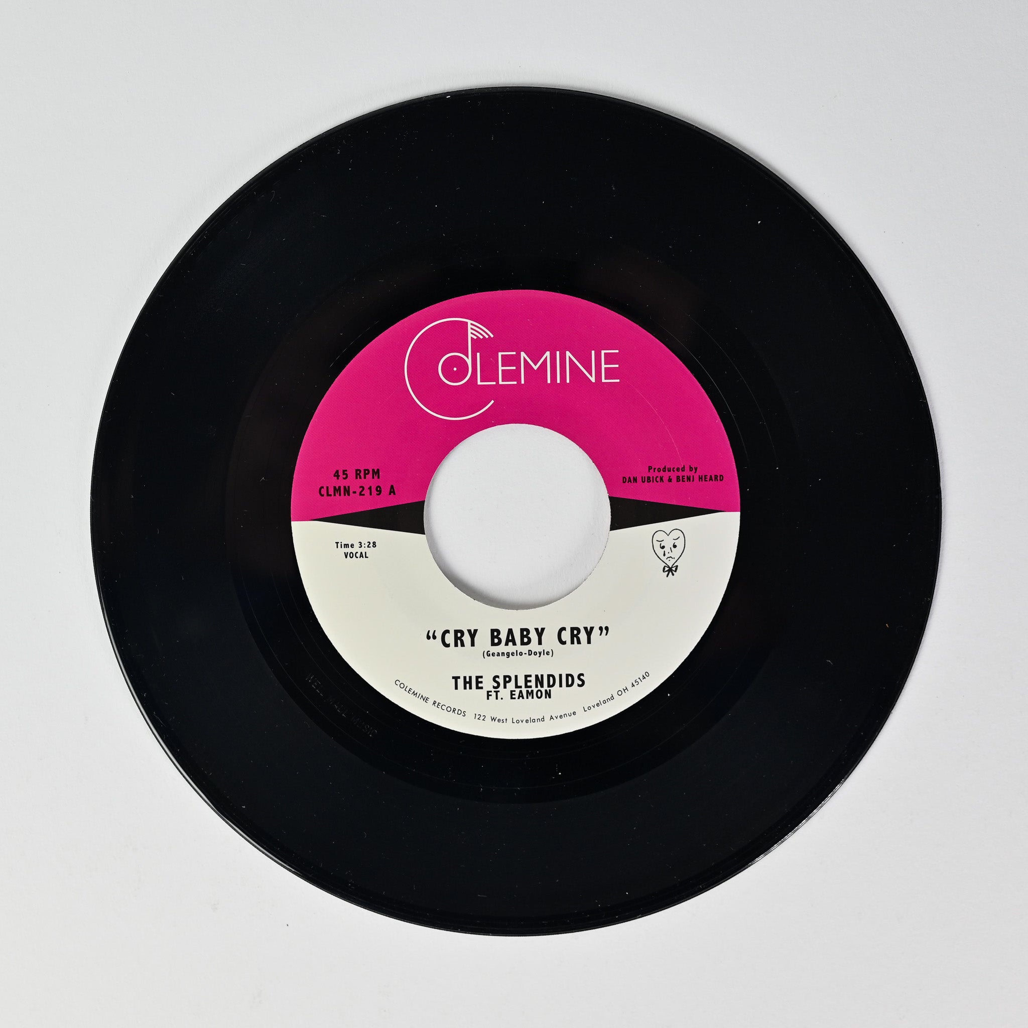 Colemine The Splendids Cry Baby Cry 45 tours 7" sweet soul