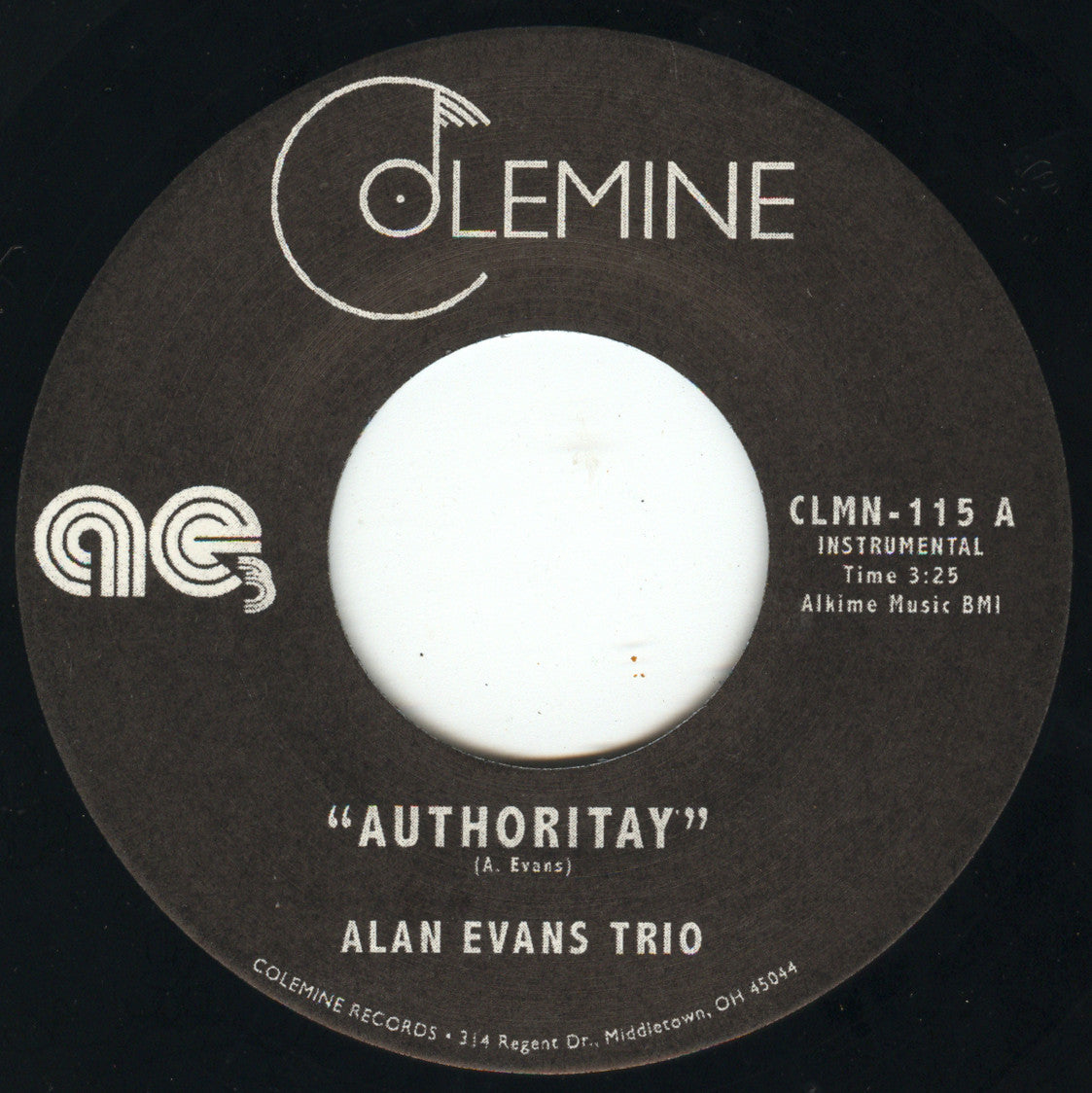 Colemine Alan Evans Trio Authoritay 45T vinyle noir orgue
