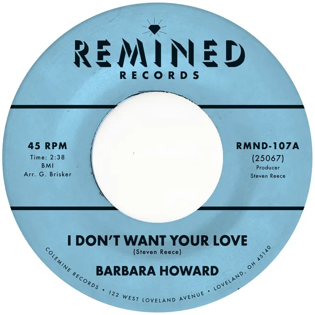 Remined Barbara Howard I Don't Want Your Love 45 tours rose