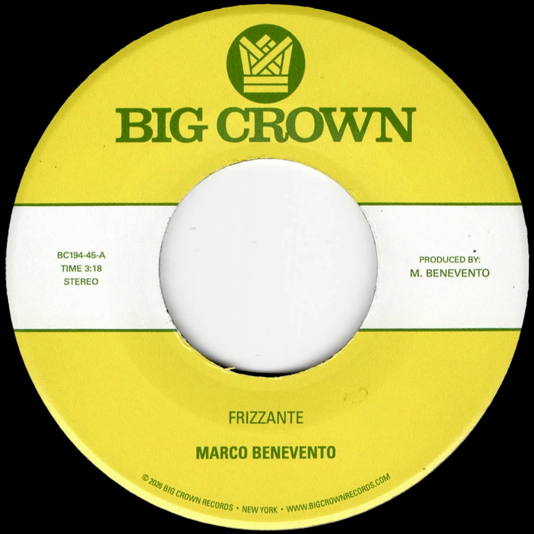 Marco Benevento Frizzante b/w Turandot 45 Tours 7" Soul Jazz