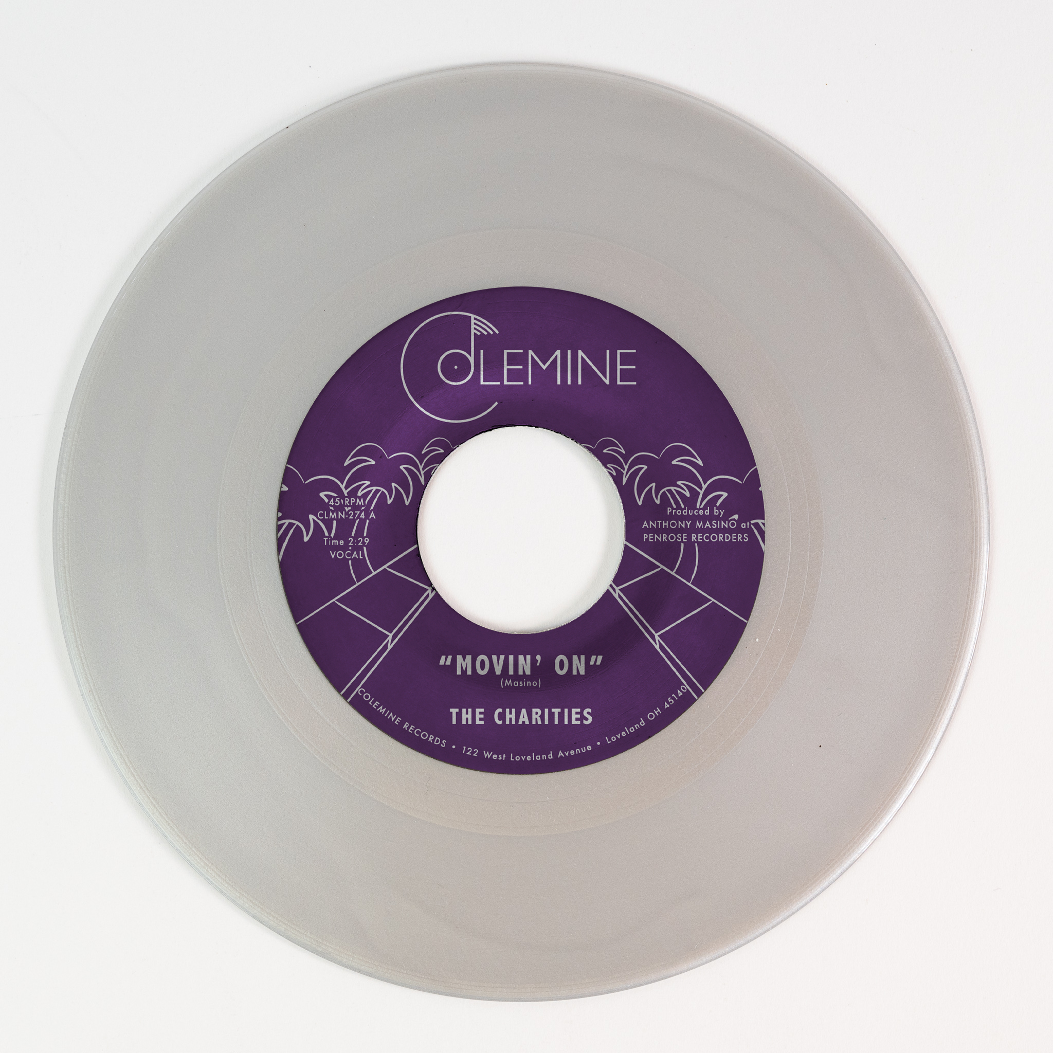 Colemine The Charities Movin' On 45 tours vinyle gris sweet soul