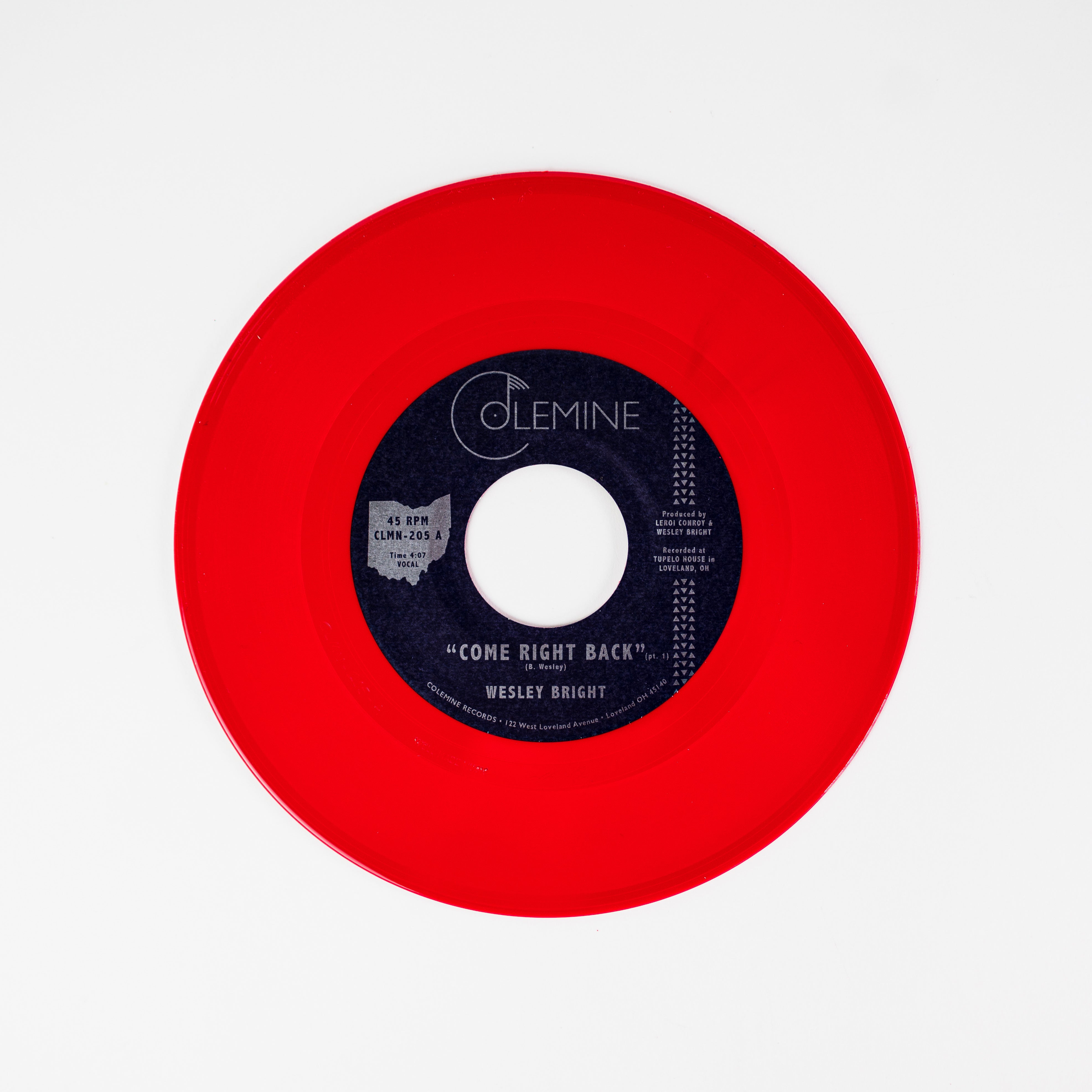Wesley Bright Come Right Back 45 tours vinyle rouge soul