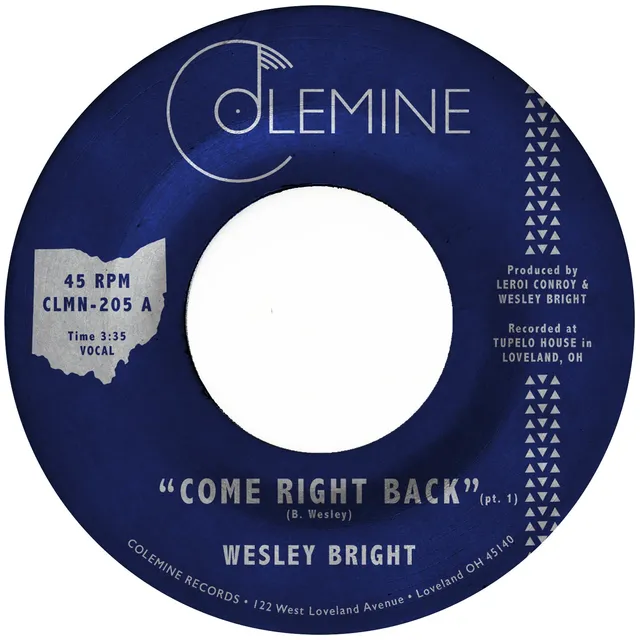 Wesley Bright Come Right Back 45 tours vinyle rouge soul