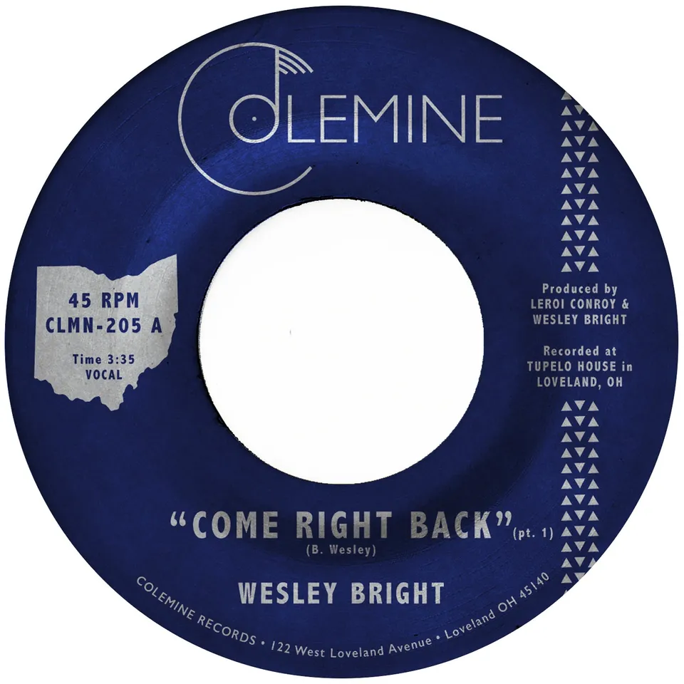 Wesley Bright Come Right Back 45 tours vinyle rouge soul