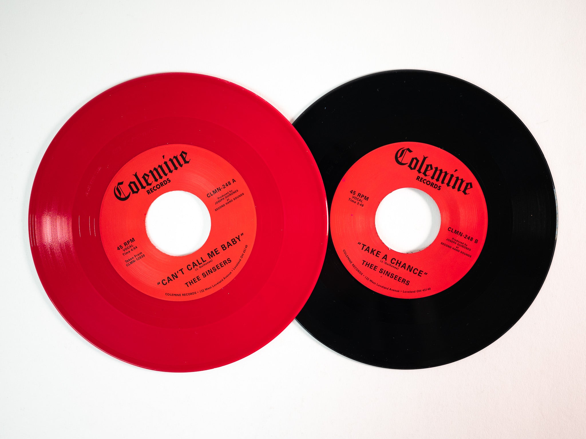 Thee Sinseers Can't Call Me Baby 45 tours rouge opaque