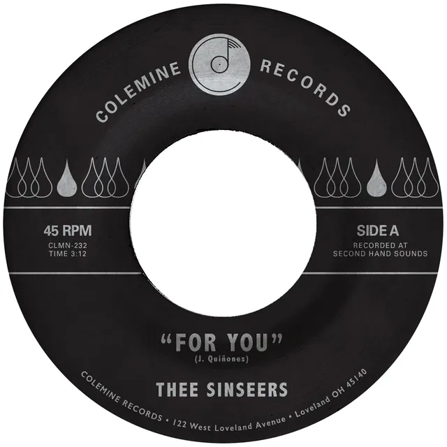 Thee Sinseers For You 45 tours vinyle bleu sweet soul