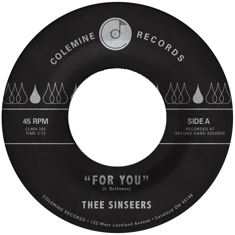 Thee Sinseers For You 45 tours vinyle bleu sweet soul