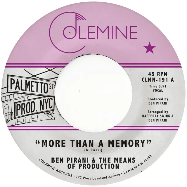 Colemine Ben Pirani More Than A Memory 45T white label