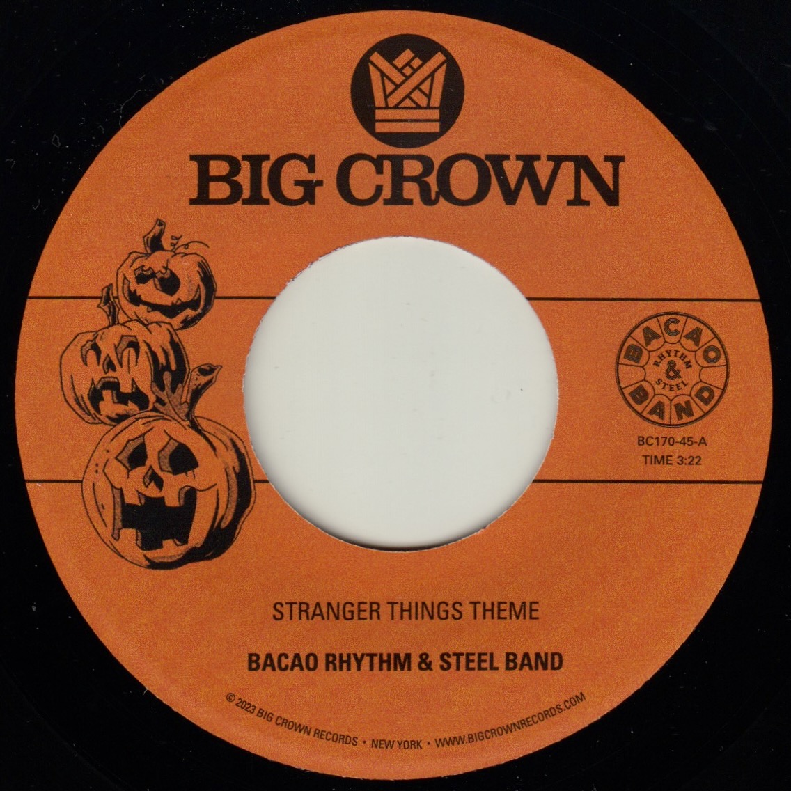 Big Crown Bacao Stranger Things Theme 45T vinyle 7 pouces