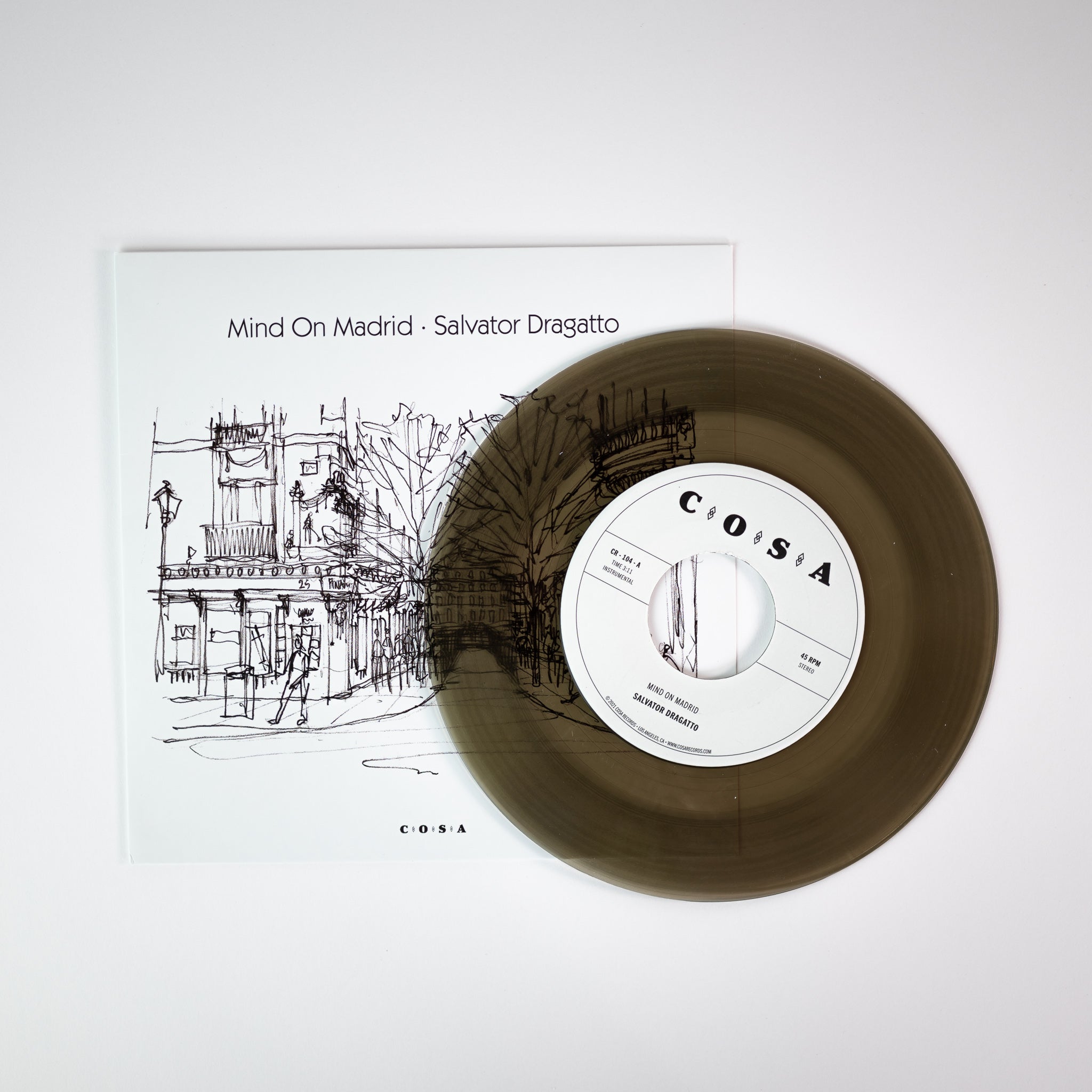 Salvator Dragatto Mind on Madrid vinyle 45T gris bossa