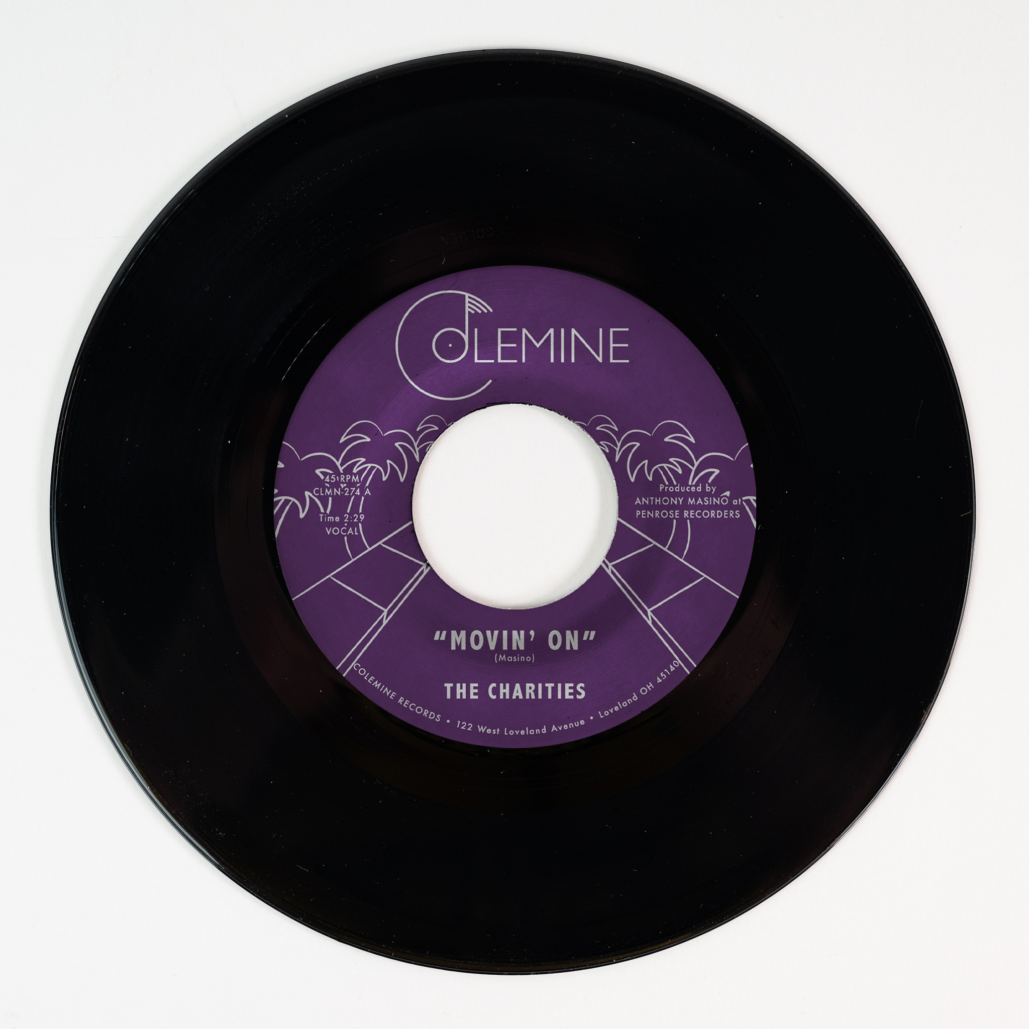 Colemine The Charities Movin' On 45 tours vinyle gris sweet soul