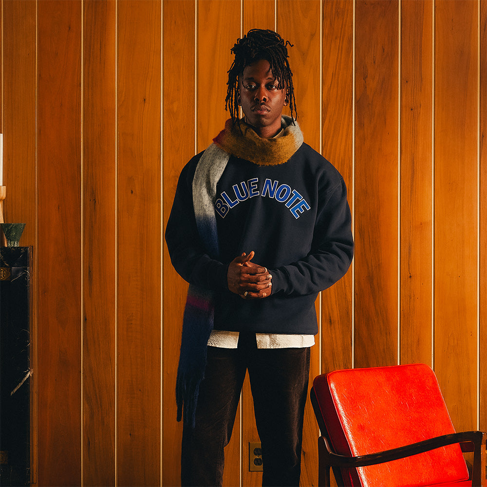 Blue Note Applique Crewneck sweat Bone coton