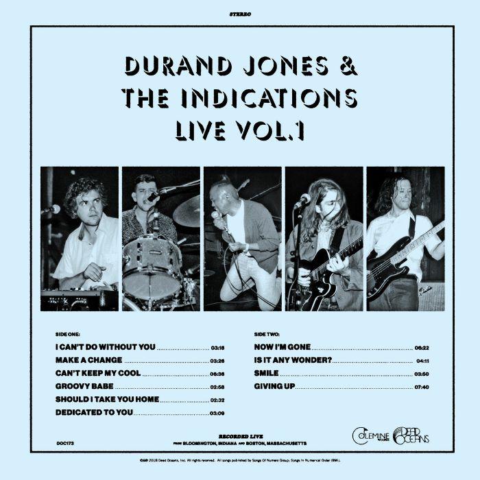 Durand Jones & The Indications Live Vol.1 vinyle LP noir soul live