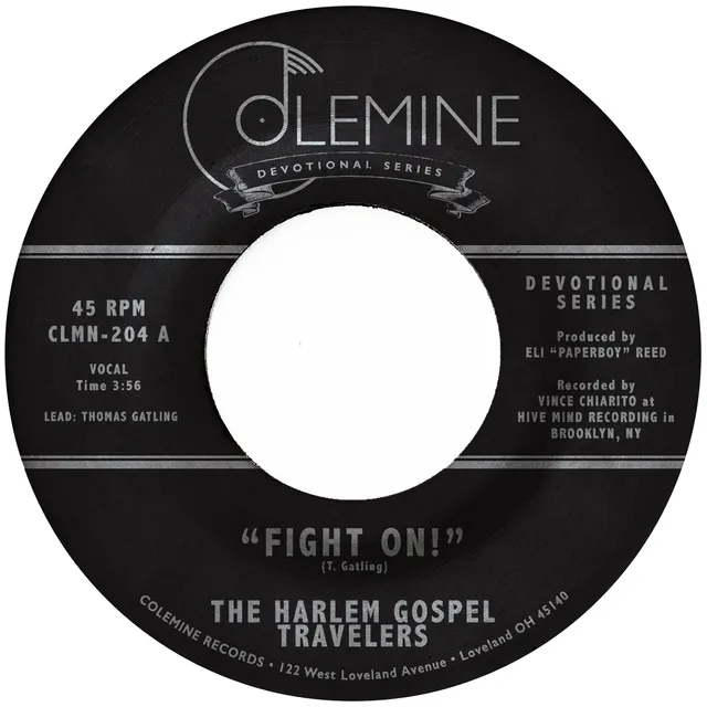 Colemine Harlem Gospel Travelers Fight On! 45 tours clear 7"