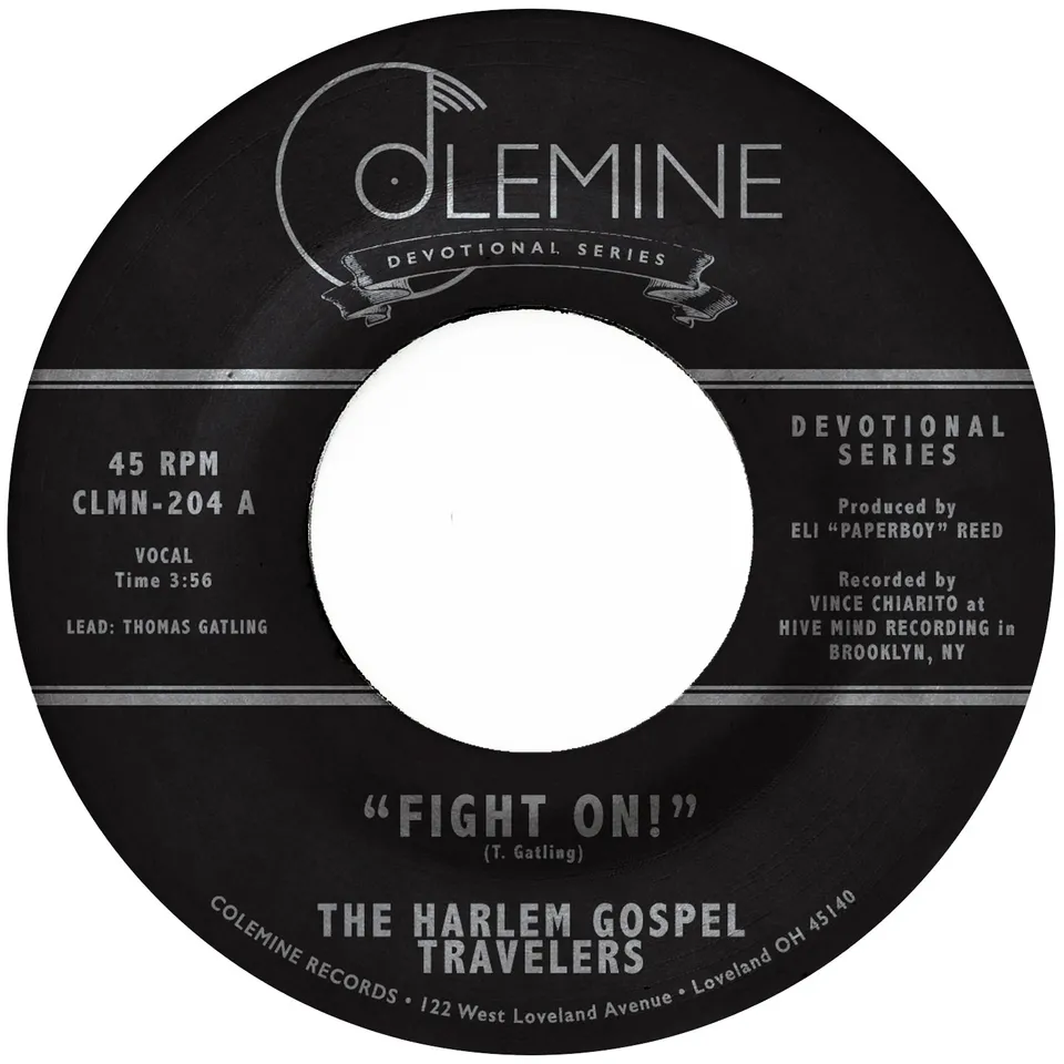 Colemine Harlem Gospel Travelers Fight On! 45 tours clear 7"