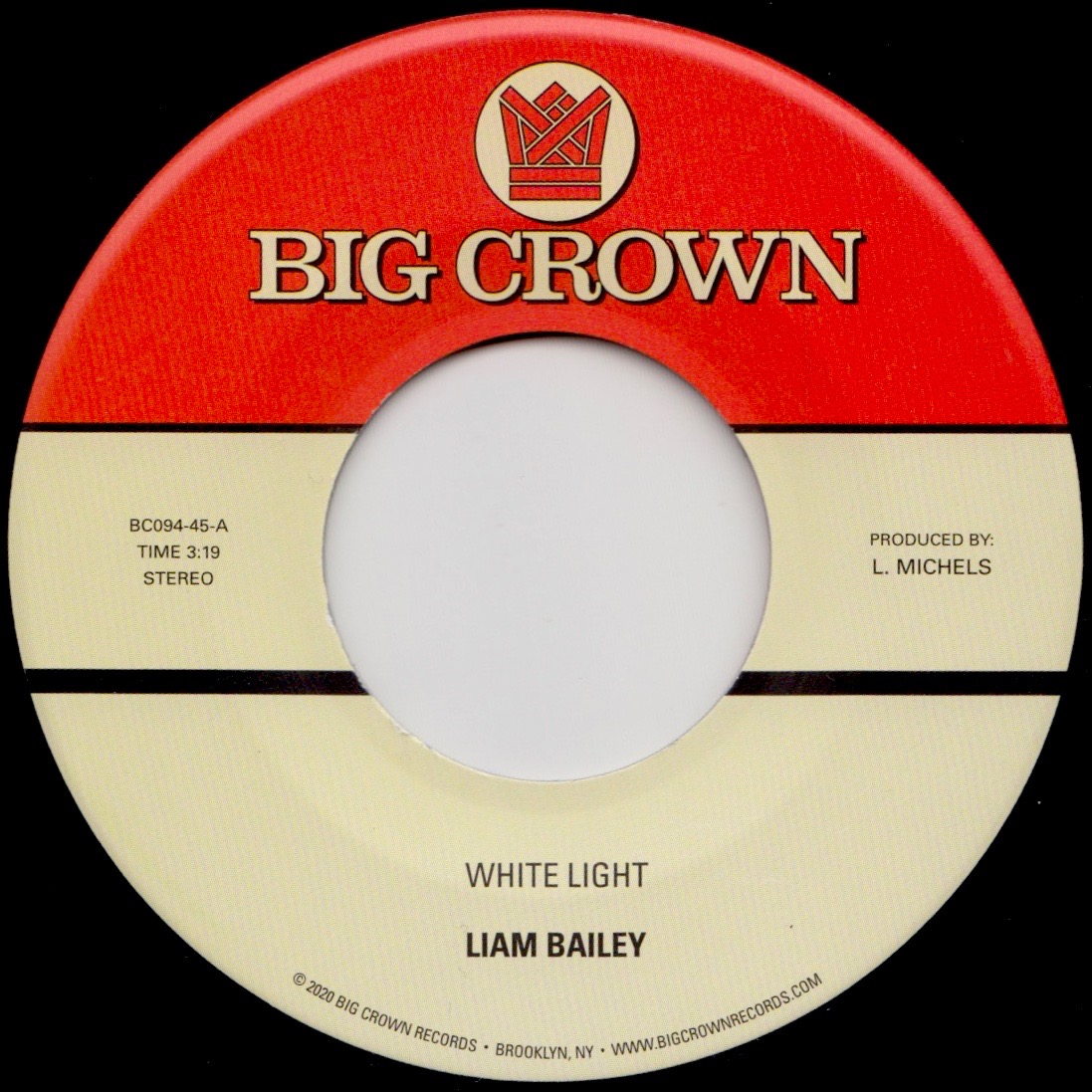 Liam Bailey White Light 45 tours 7" reggae
