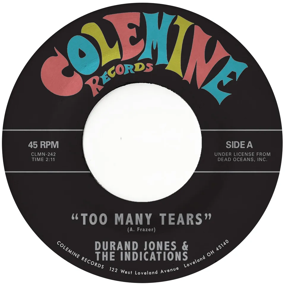 Durand Jones & The Indications Too Many Tears 45 tours bleu