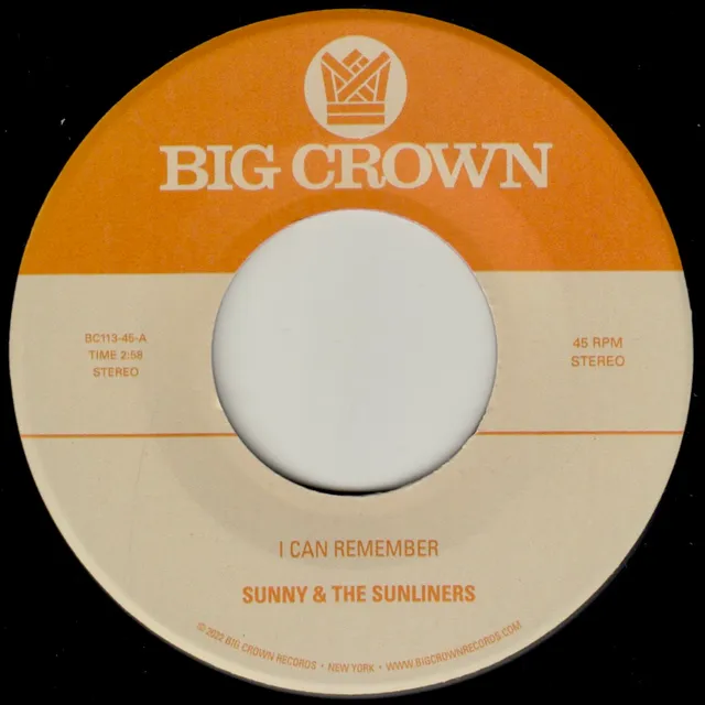 Big Crown Records Sunny I Can Remember 45 tours