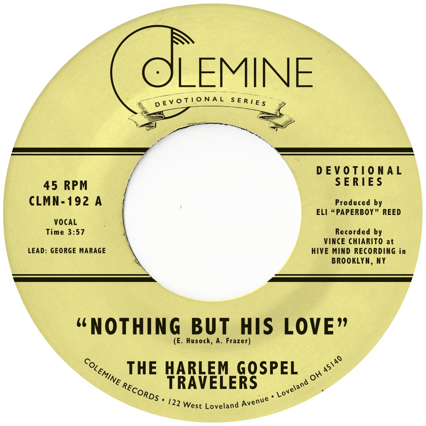 Harlem Gospel Travelers Nothing But His Love 45 tours clear