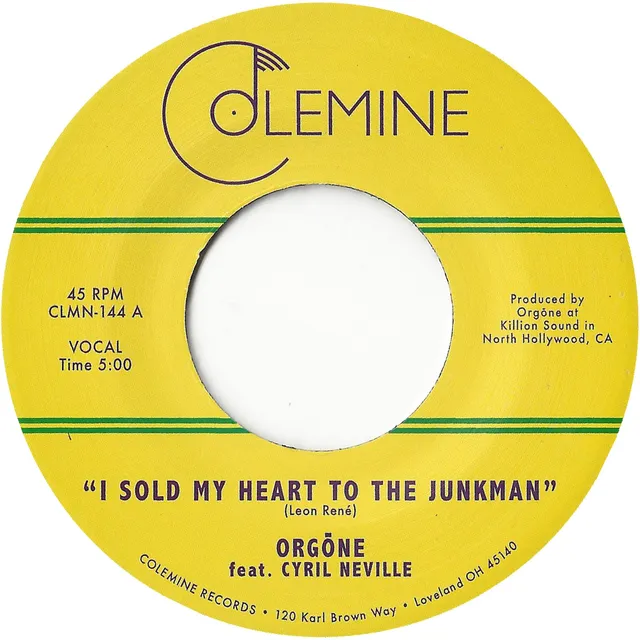 Colemine Orgone I Sold My Heart To The Junkman 45 tours noir