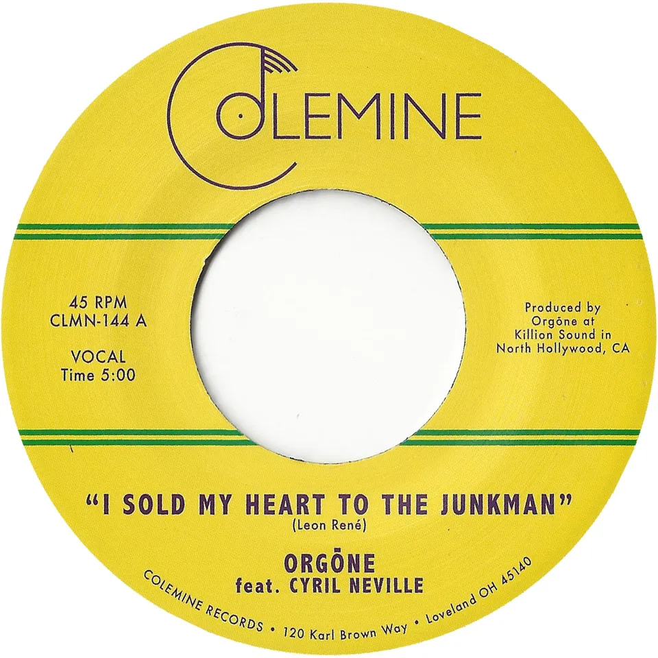 Colemine Orgone I Sold My Heart To The Junkman 45 tours noir