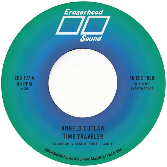 Angelo Outlaw Time Traveler vinyle 7" transparent + funk cosmic