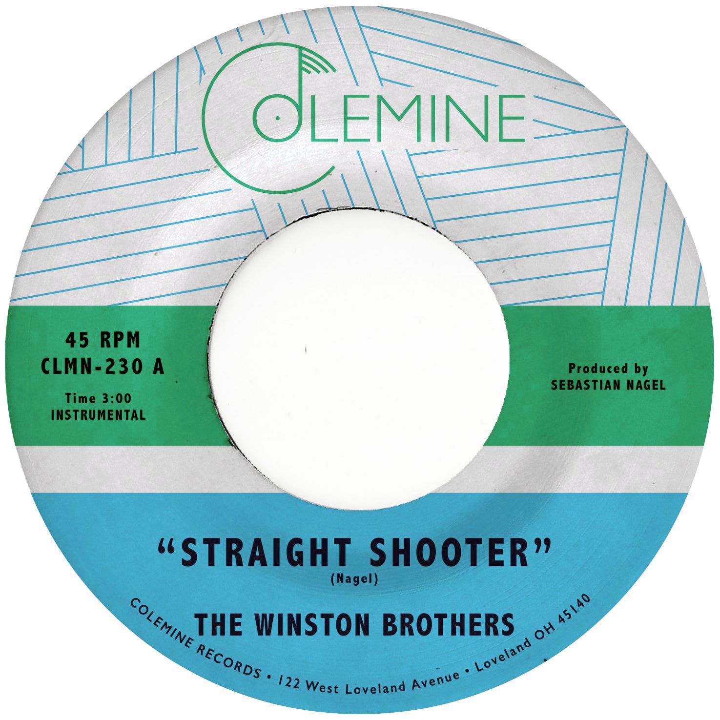 Winston Brothers Straight Shooter Vinyle 7" bleu ciel funk