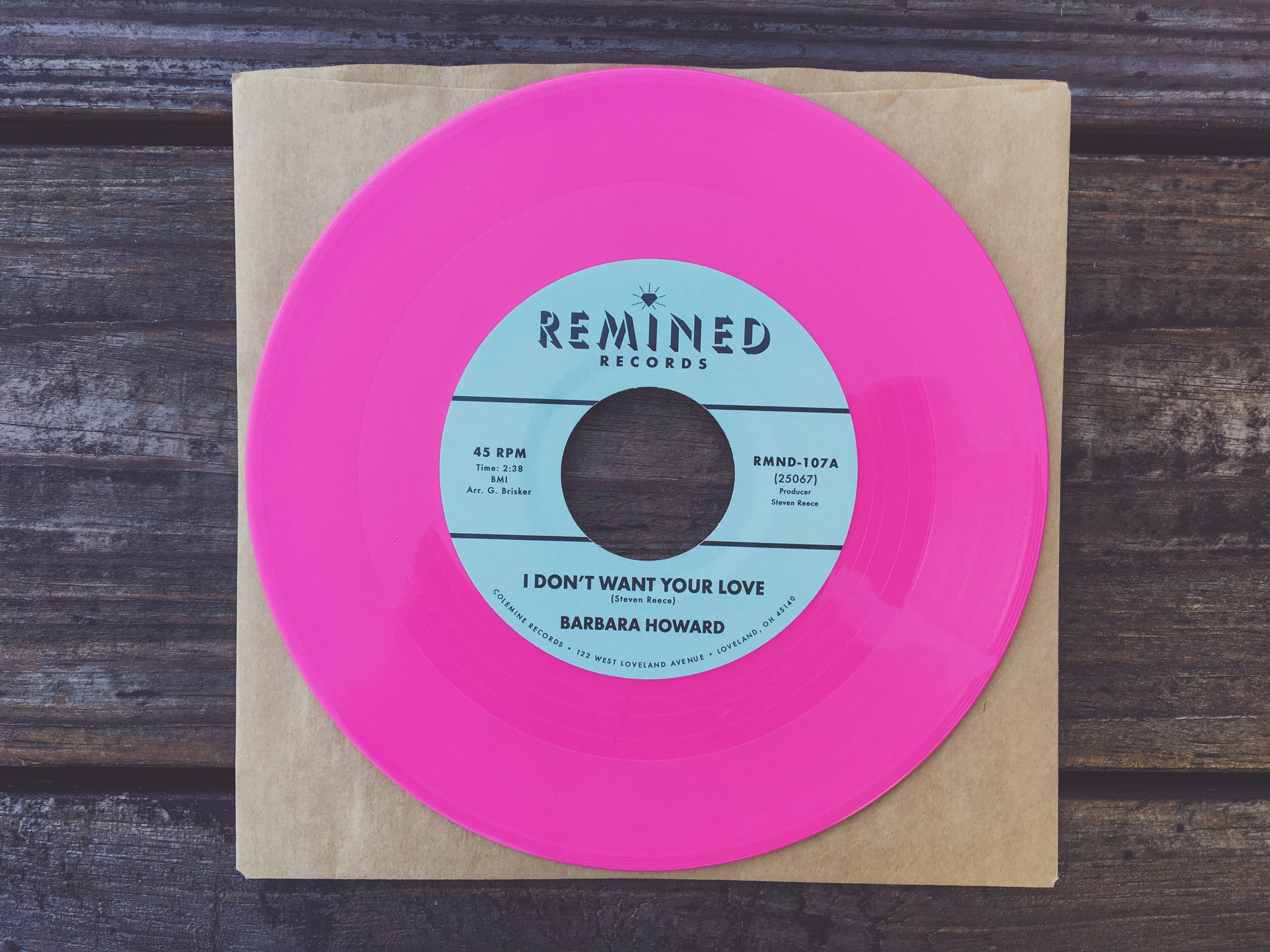 Remined Barbara Howard I Don't Want Your Love 45 tours rose