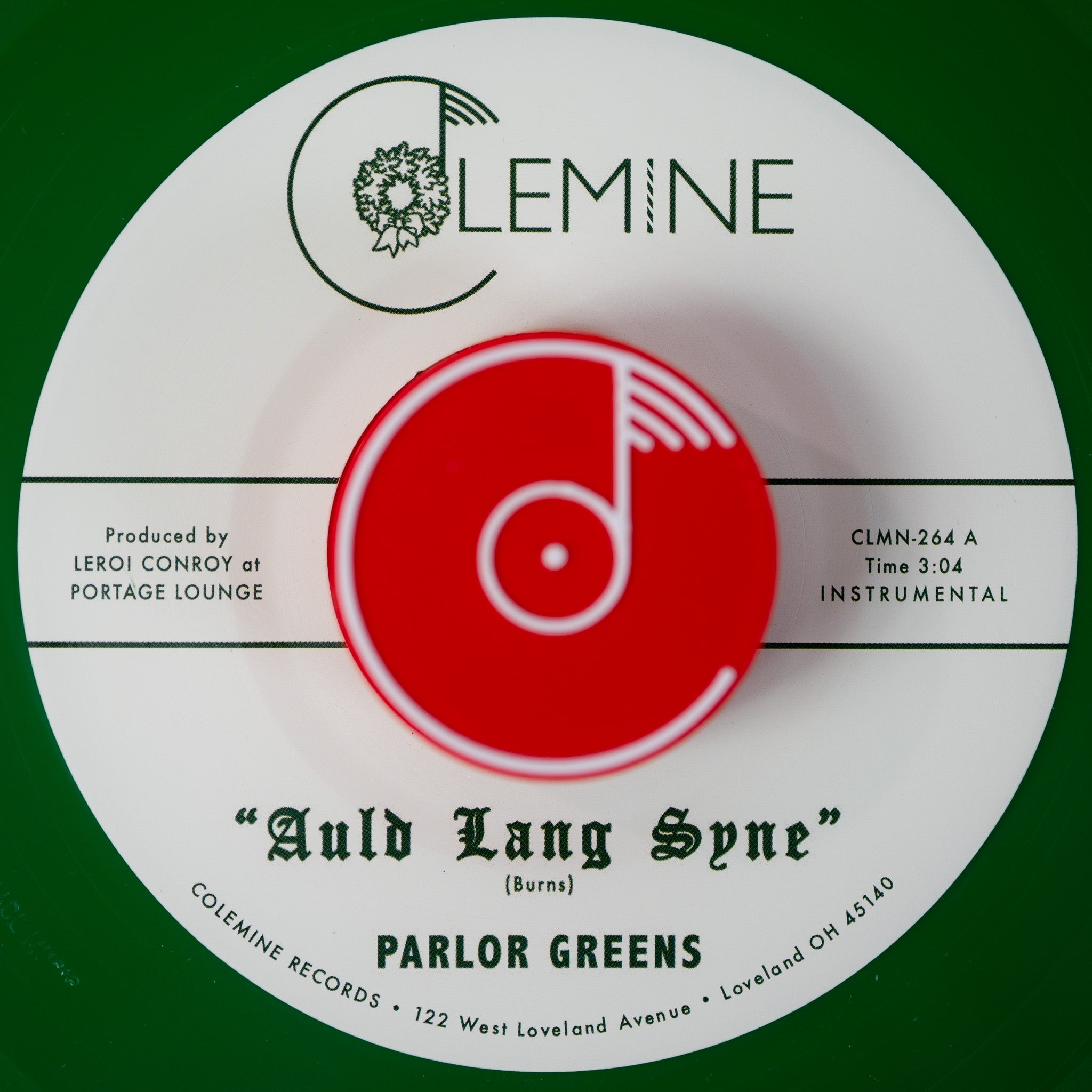 Colemine Parlor Greens Auld Lang Syne 45 tours vinyle vert jazz noël