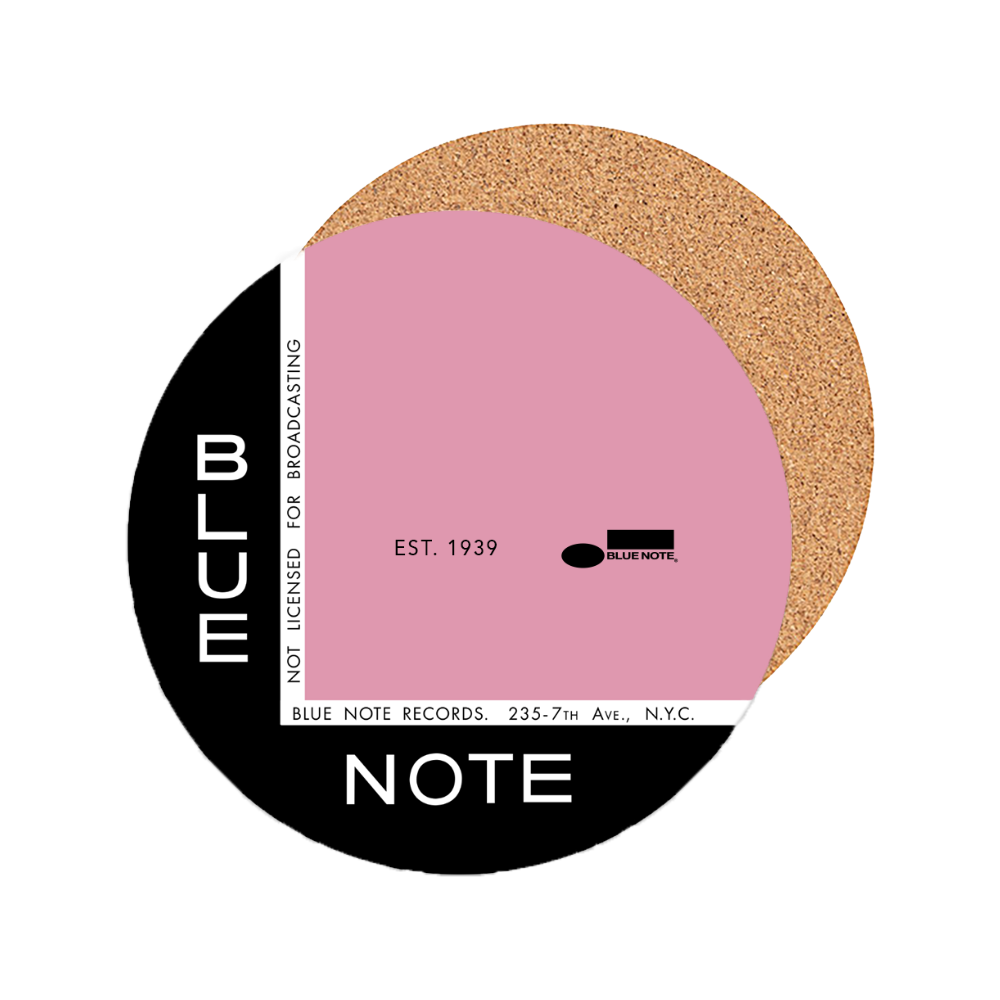 Blue Note Set 4 sous-verres vinyle label vintage liège