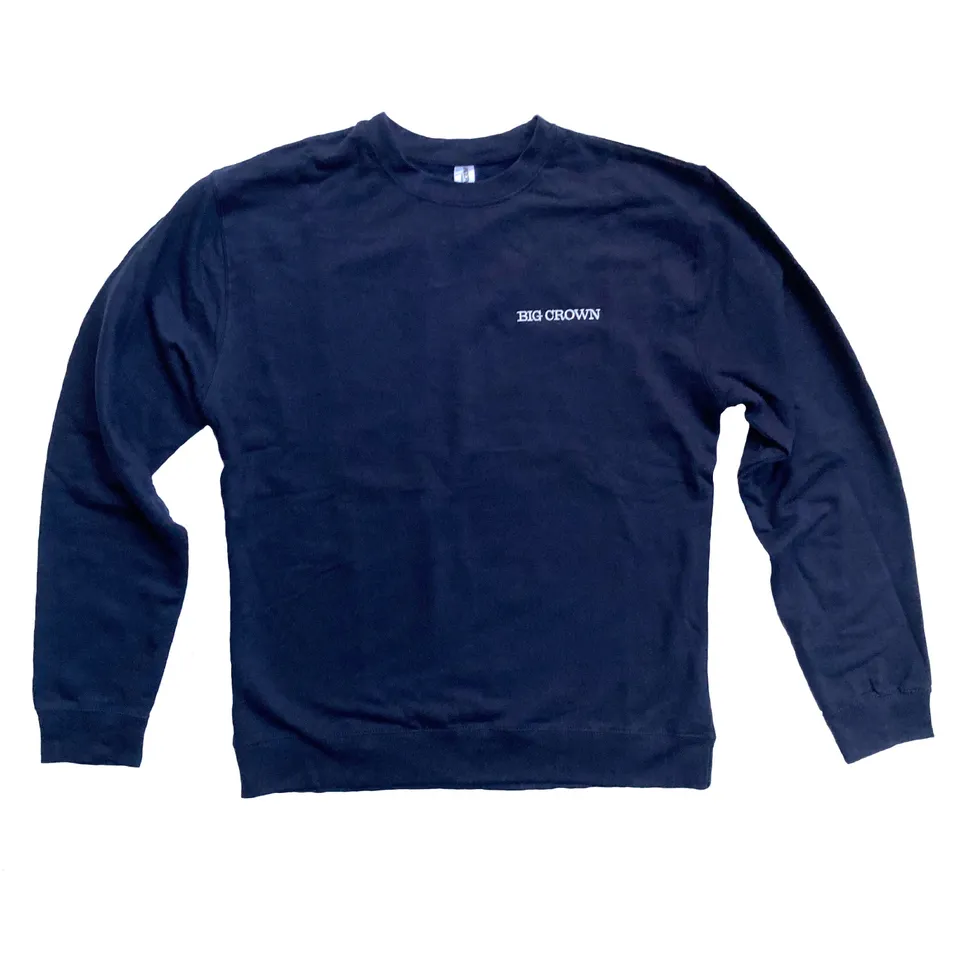 Big Crown Records sweat crewneck brodé bleu marine