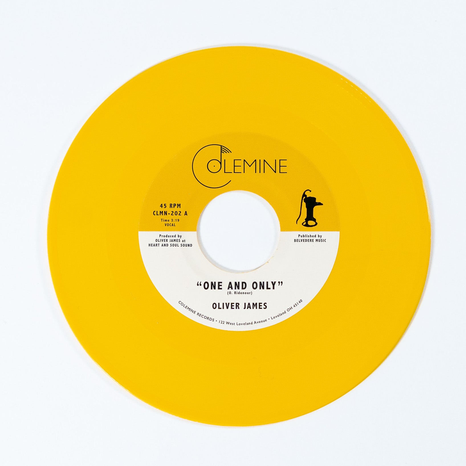 Oliver James One and Only 45 tours vinyle jaune