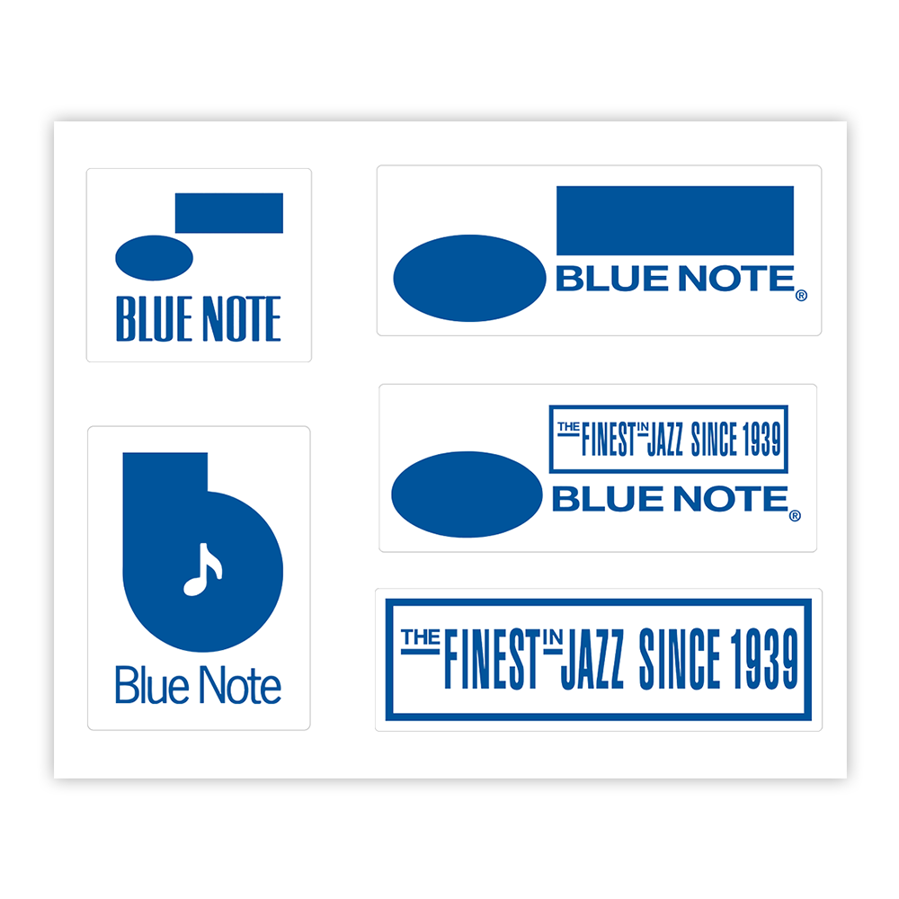 Blue Note Logo stickers vinyle lot 5 bleu