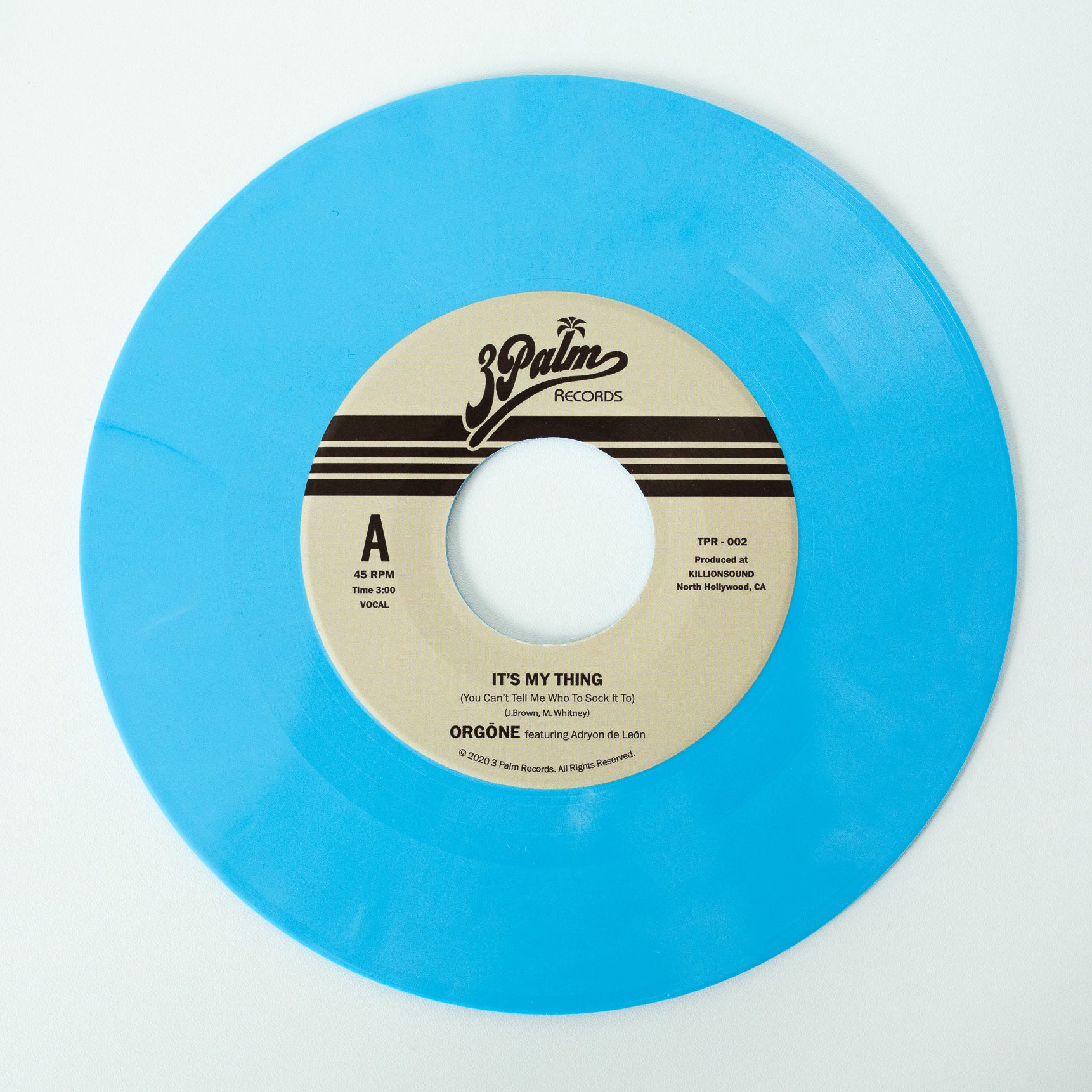 Orgone It’s My Thing 45 tours vinyle 7-inch bleu ciel
