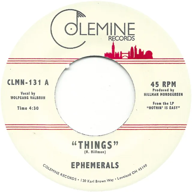 Ephemerals Things vinyle 7 pouces noir 45 tours soul