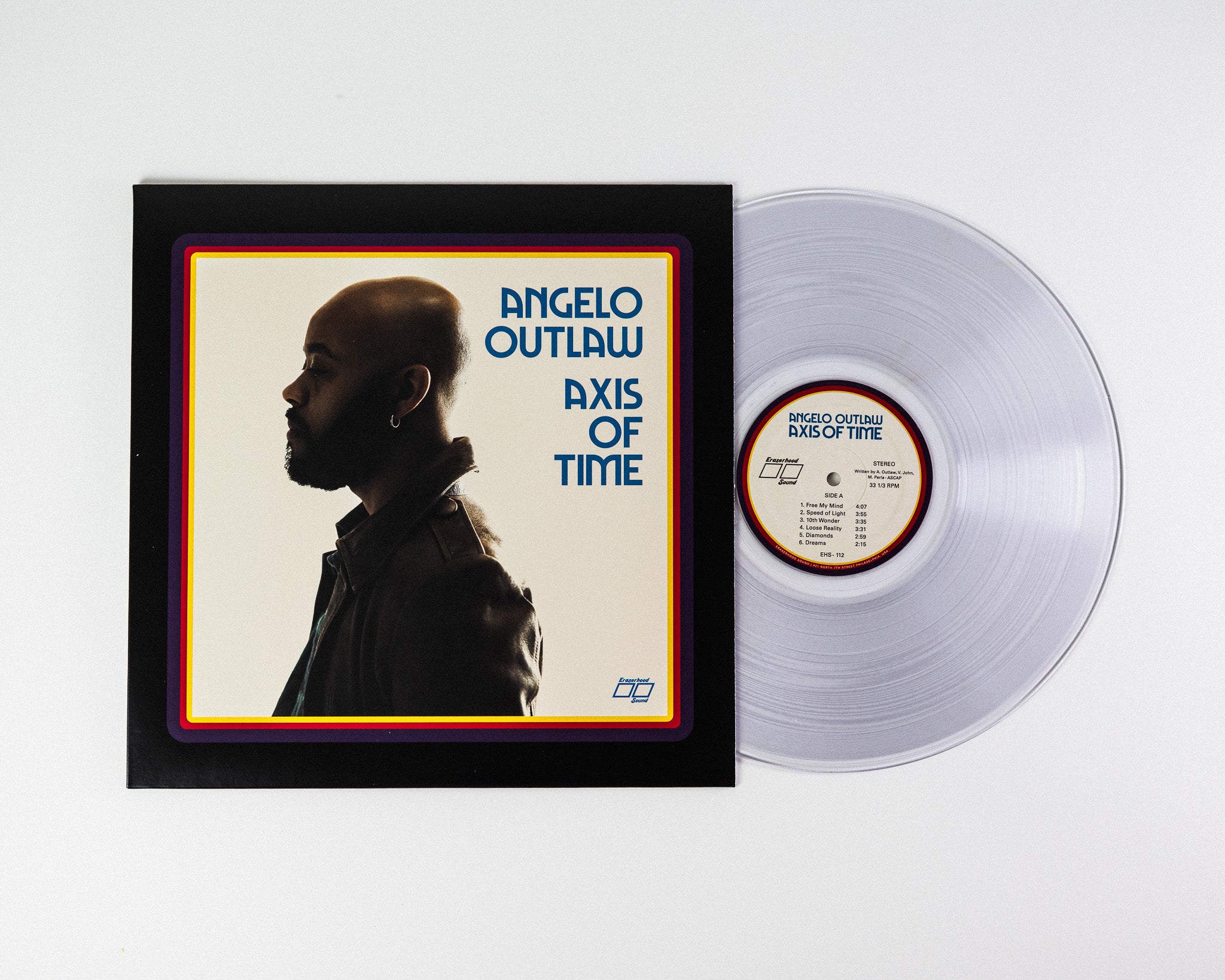 Angelo Outlaw Axis Of Time LP vinyle transparent jazz funk