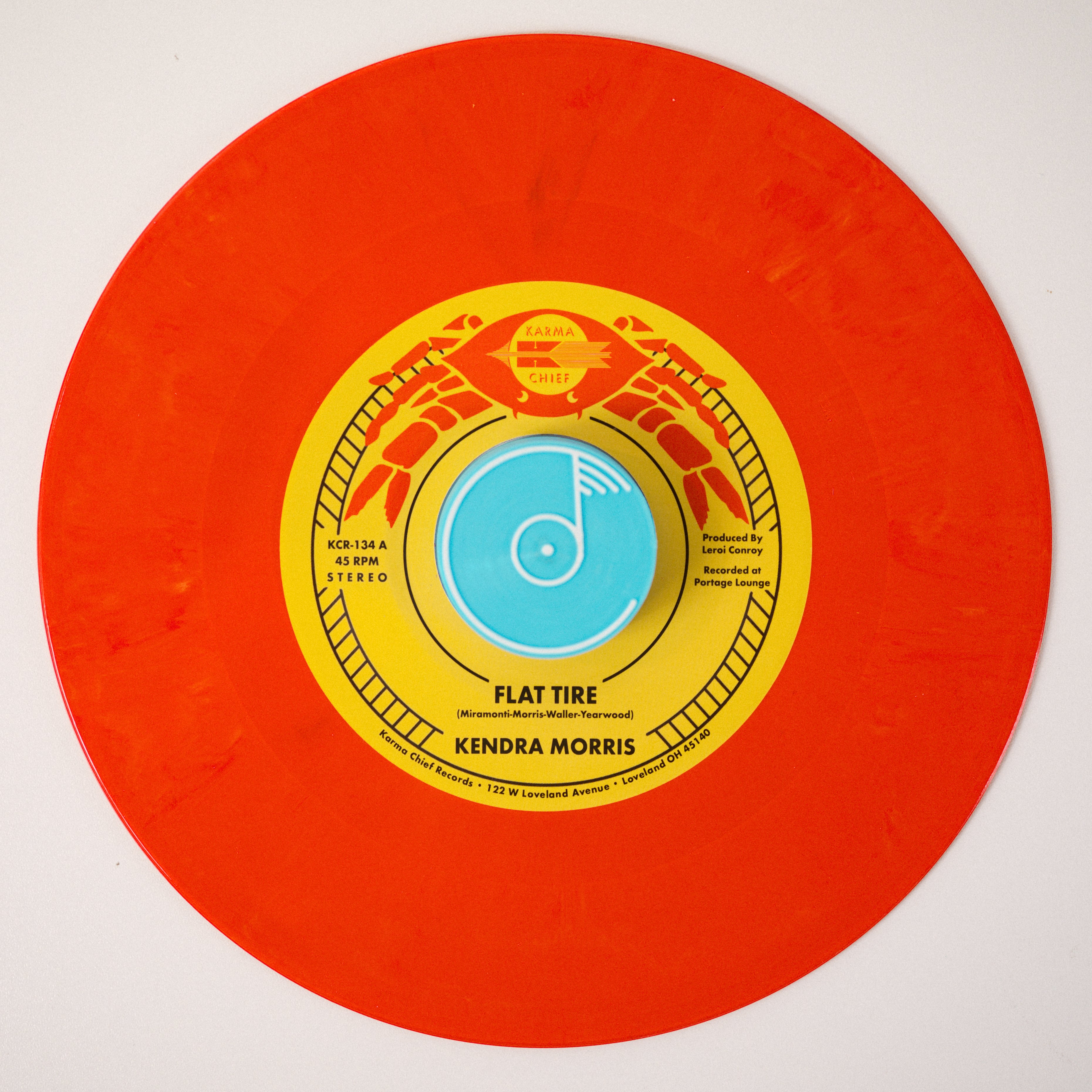 Karma Chief Kendra Morris Flat Tire vinyle 45 tours orange