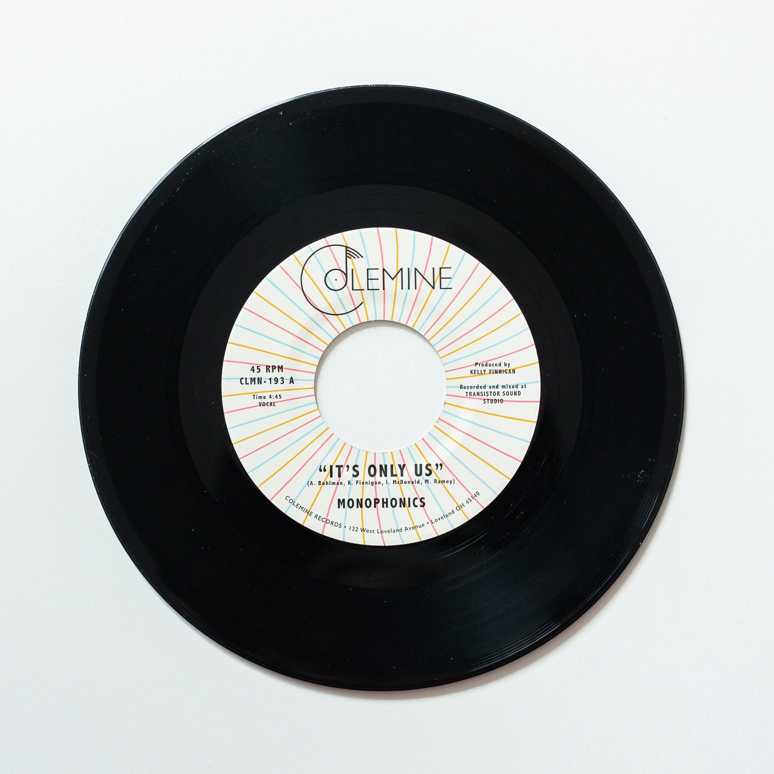 Colemine Monophonics It's Only Us single 7 pouces couleur