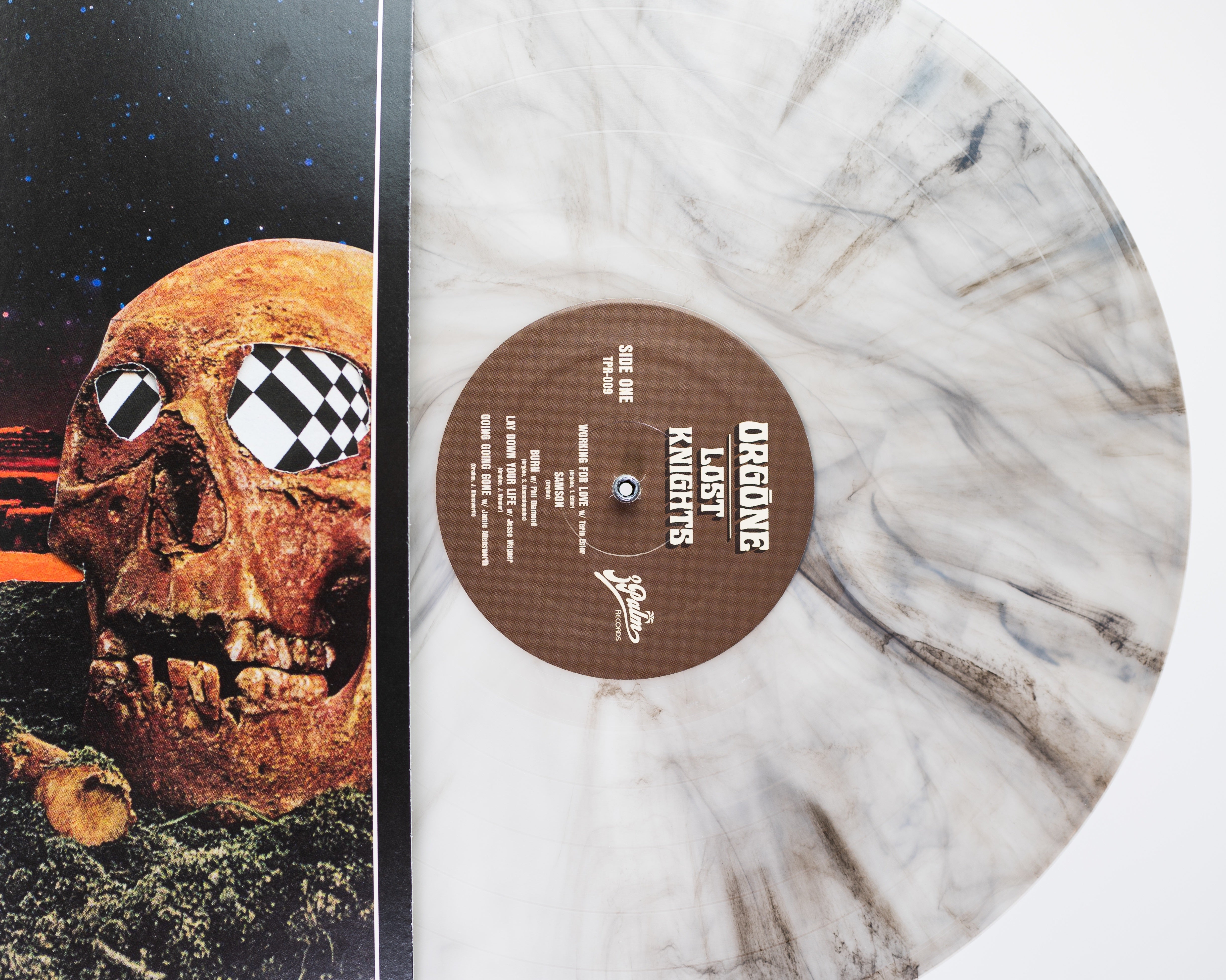 Orgone Lost Knights vinyle LP marbré blanc noir