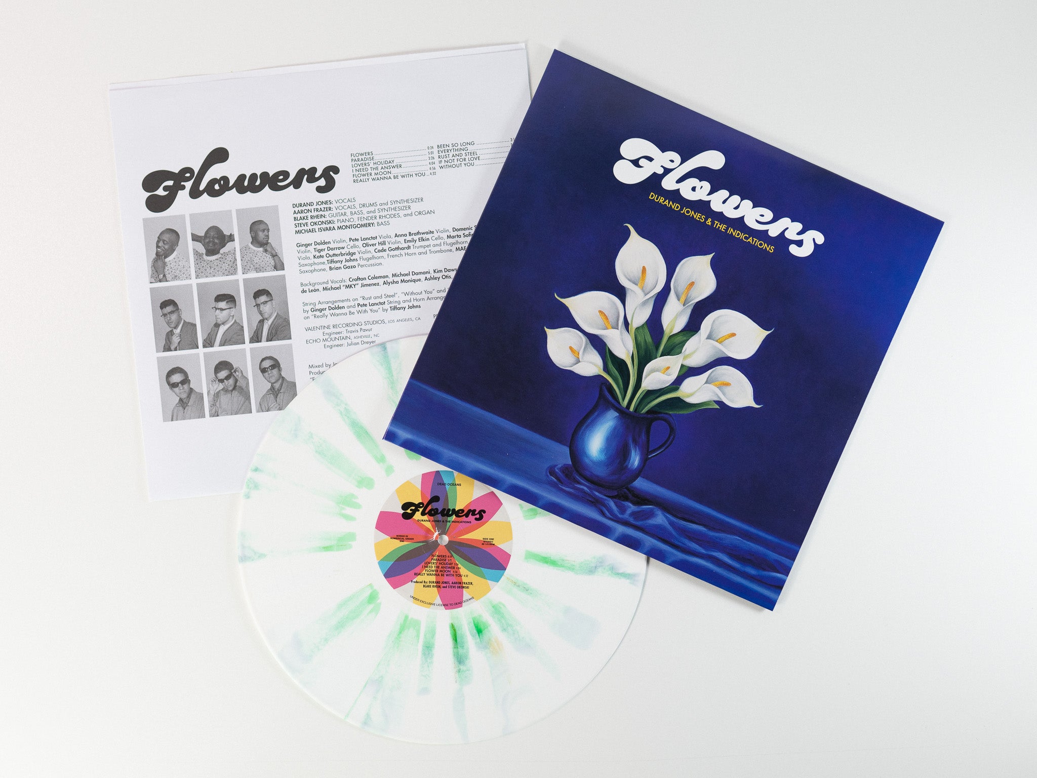 Durand Jones Flowers LP vinyle blue iceberg splash soul