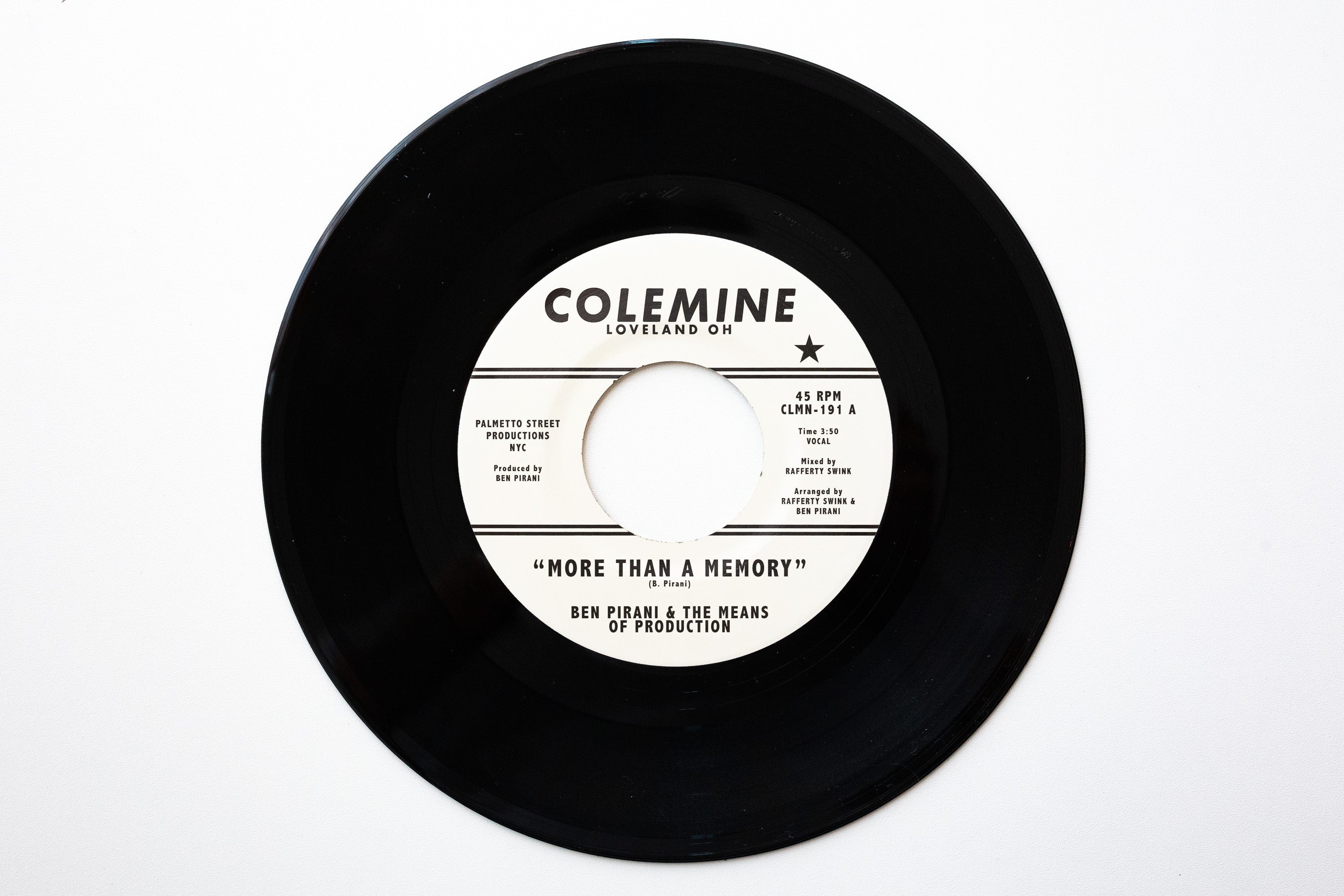 Colemine Ben Pirani More Than A Memory 45T white label