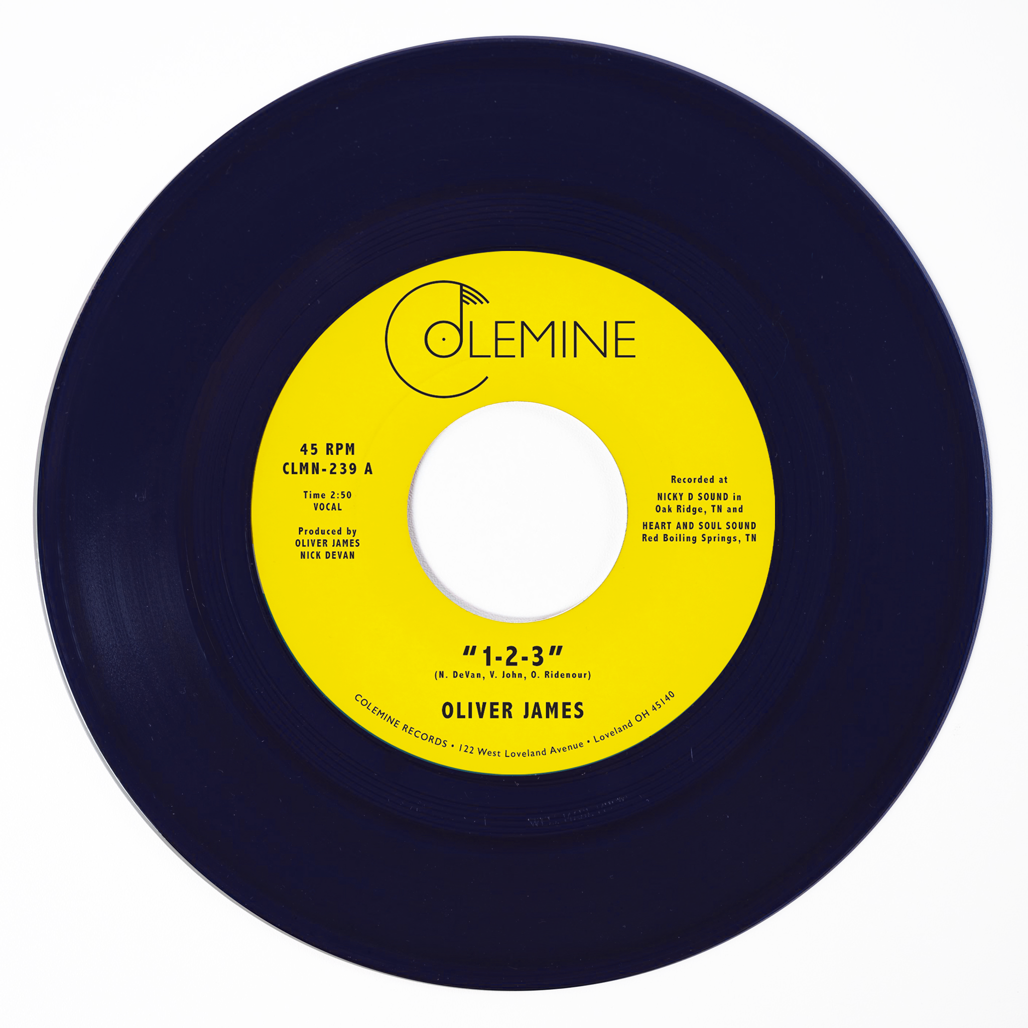 Oliver James 1-2-3 45 tours vinyle bleu nuit