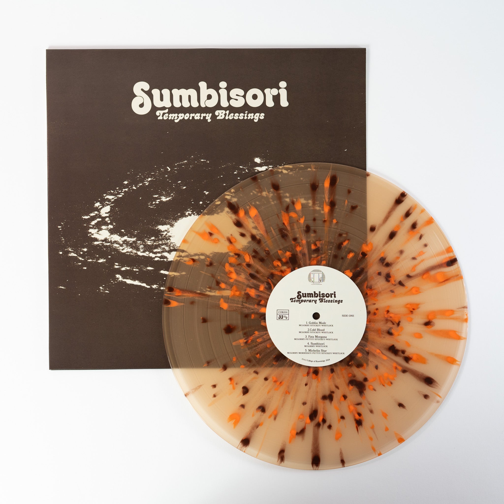 Temporary Blessings Sumbisori vinyle LP splatter orange marron