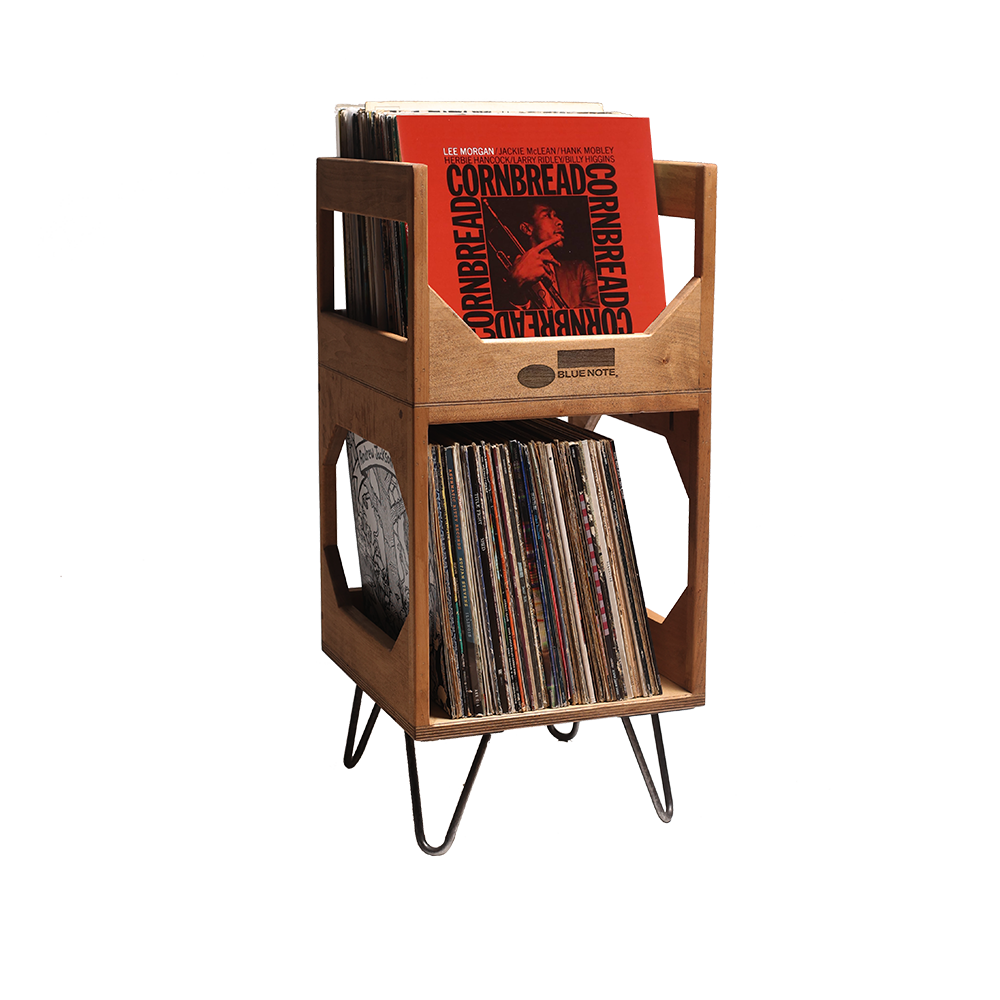 Blue Note Deluxe Jr. meuble vinyle noyer foncé 100 disques