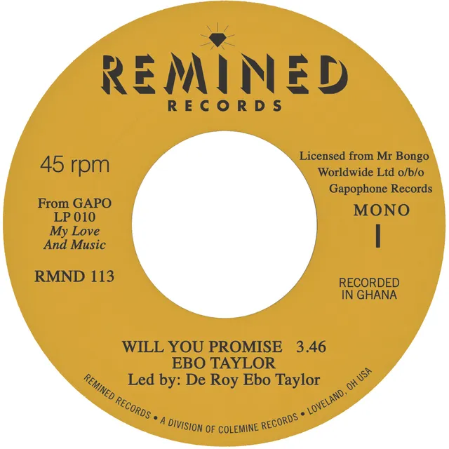 Ebo Taylor Will You Promise vinyle 45 tours soul