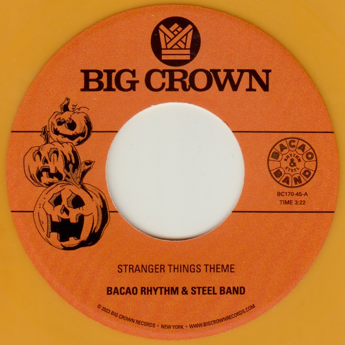 Big Crown Bacao Stranger Things Theme 45T vinyle 7 pouces